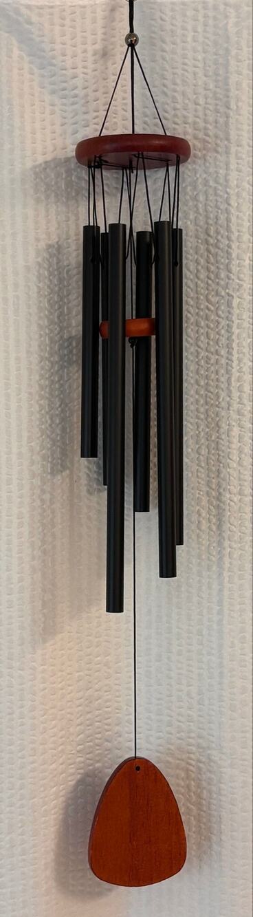 27” Wind Chimes 6 Black Metal Tubes Outdoor Patio Porch Garden Decor New